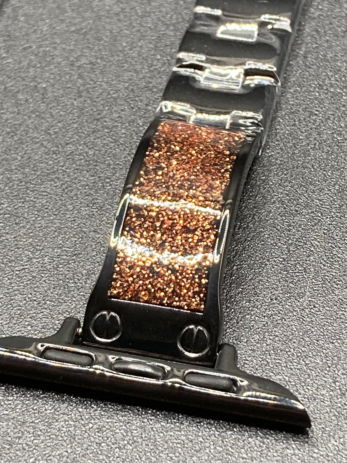 Luxury Black/Copper Metal Watchband for Apple Watch - 42/44/45/49