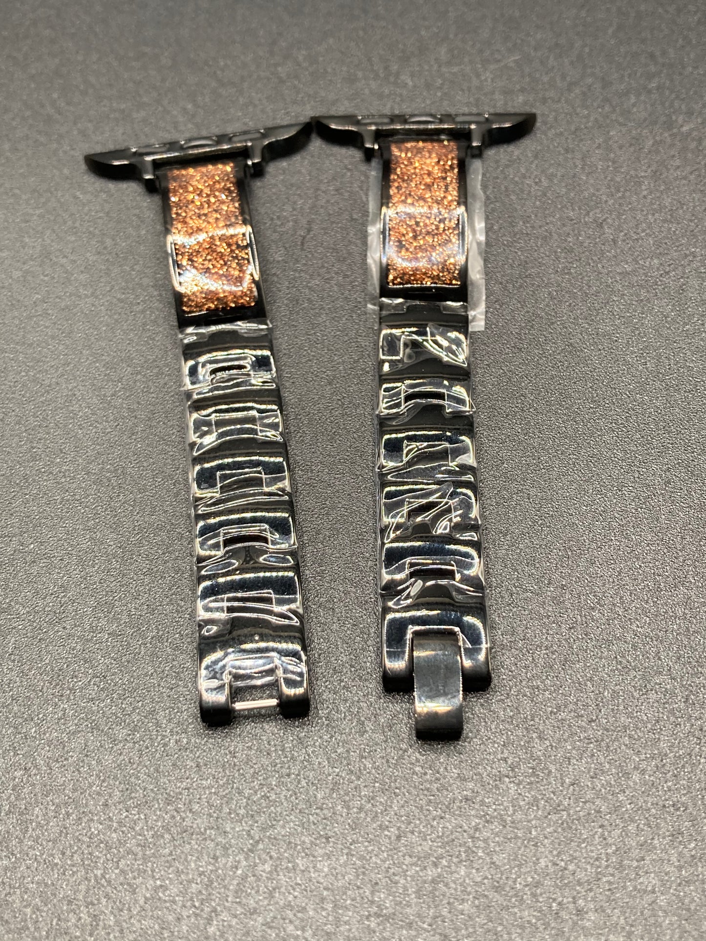 Luxury Black/Copper Metal Watchband for Apple Watch - 42/44/45/49