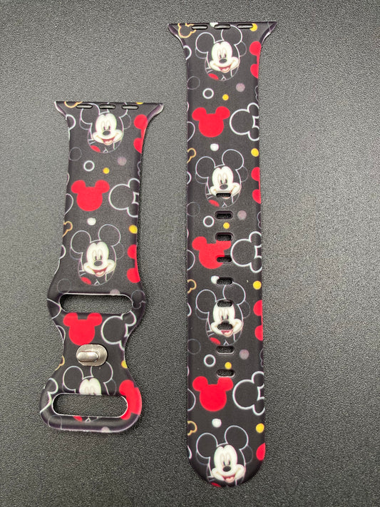 Mickey Mouse themed Watchband for Apple Watches - Black - 42/44/45mm