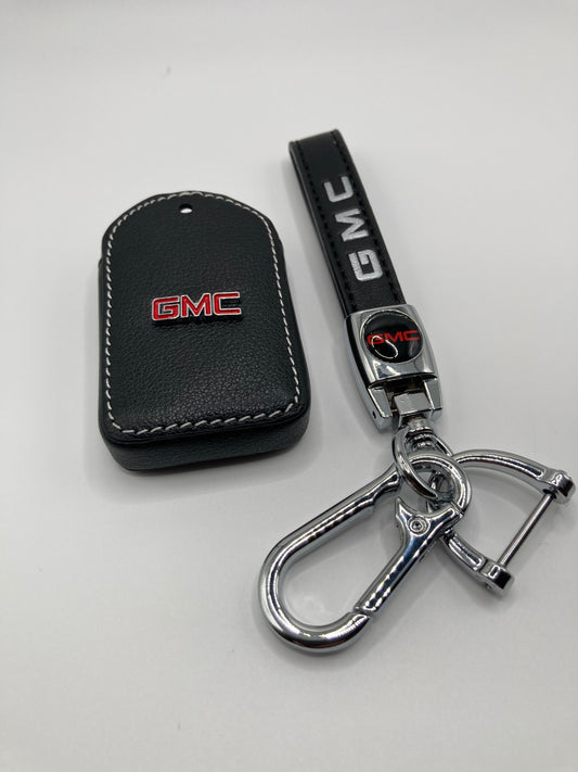 GMC - Leather Keychain and Leather Key Fob Case