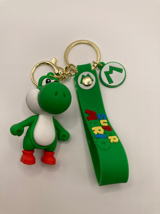 Super Mario Yoshi Character Themed Silicone 3D Charm Keychain Keyring