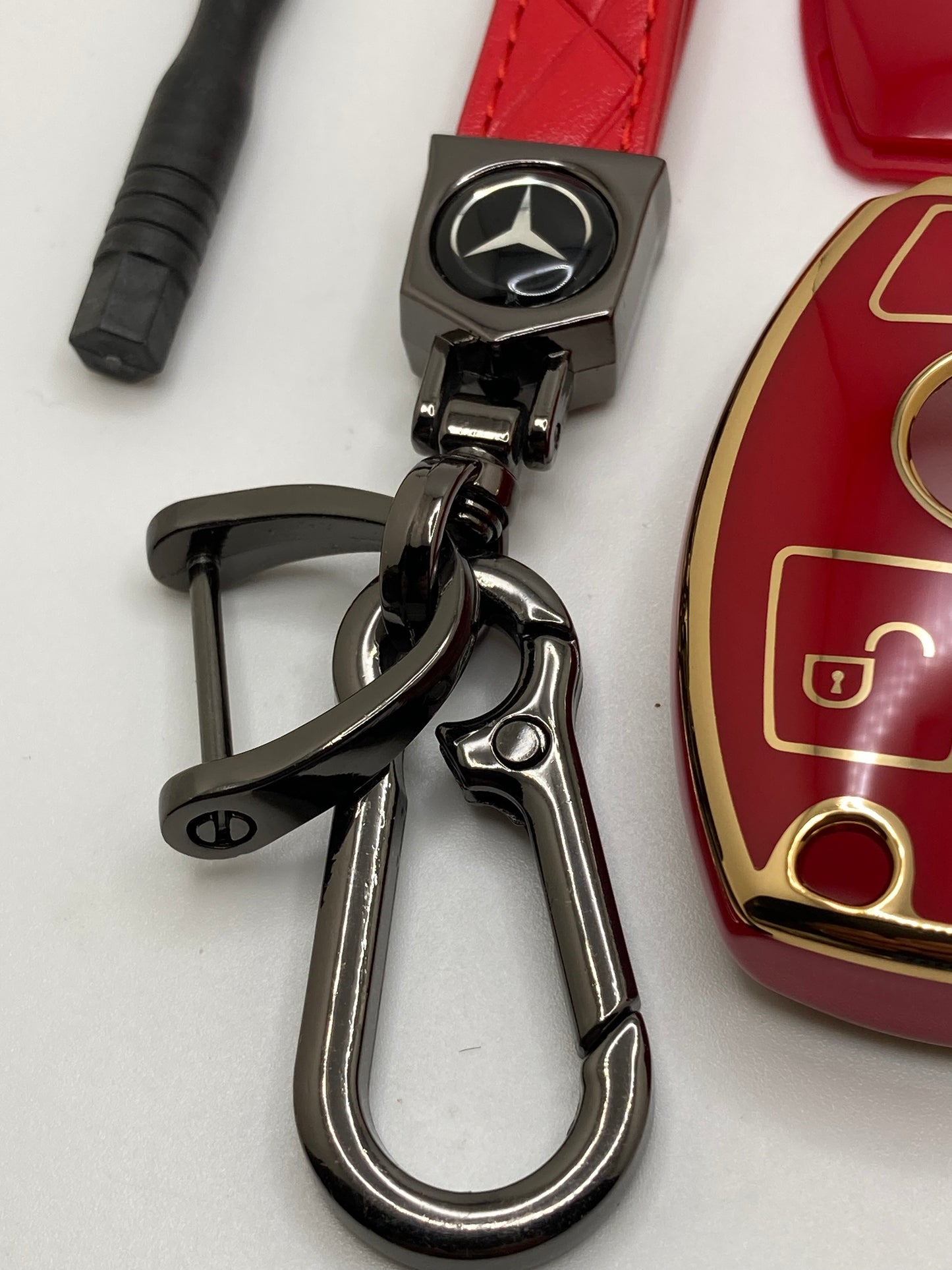 Mercedes leather keychains and key fob cases