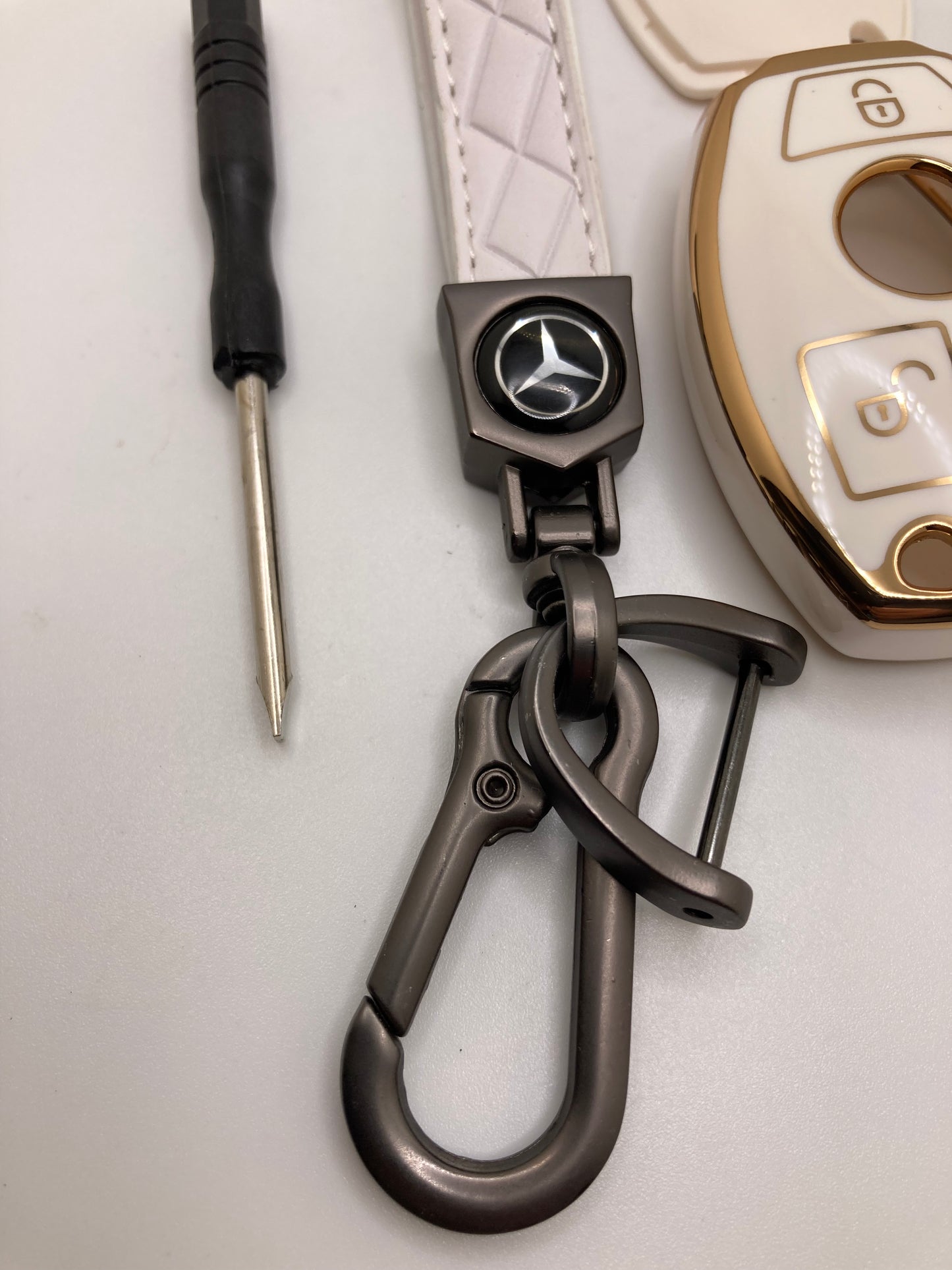 Mercedes leather keychains and key fob cases