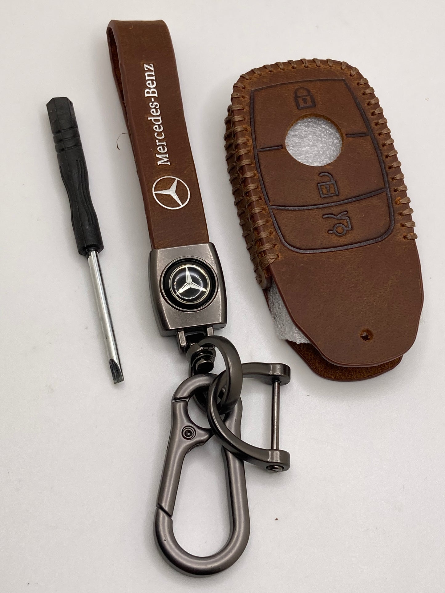 Mercedes leather keychains and key fob cases