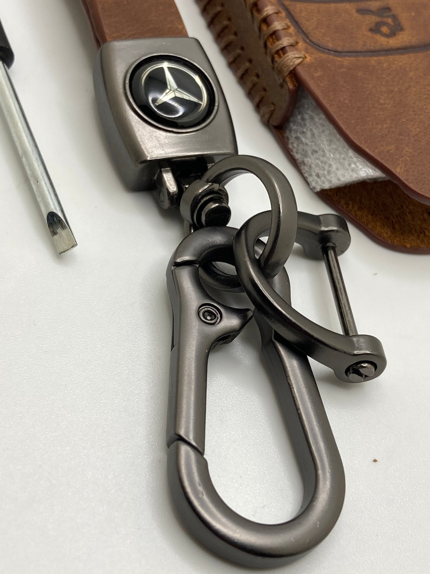 Mercedes leather keychains and key fob cases