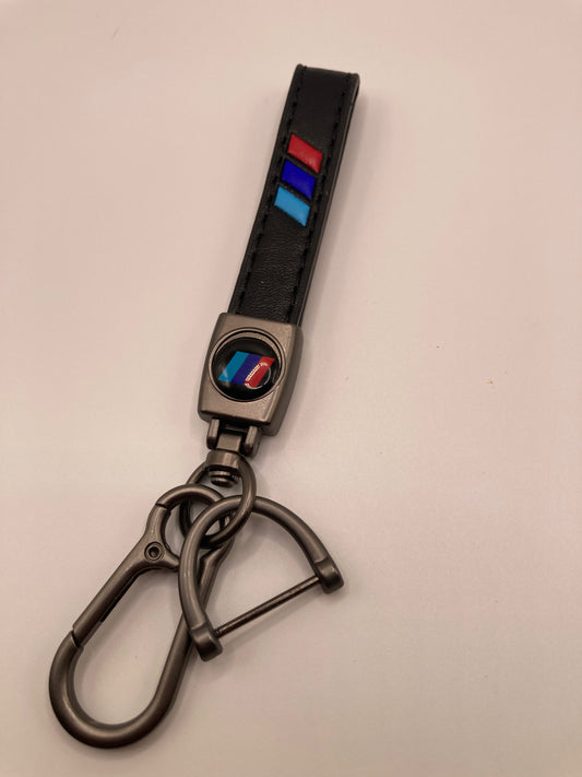 Tri-Color Leather Keychain