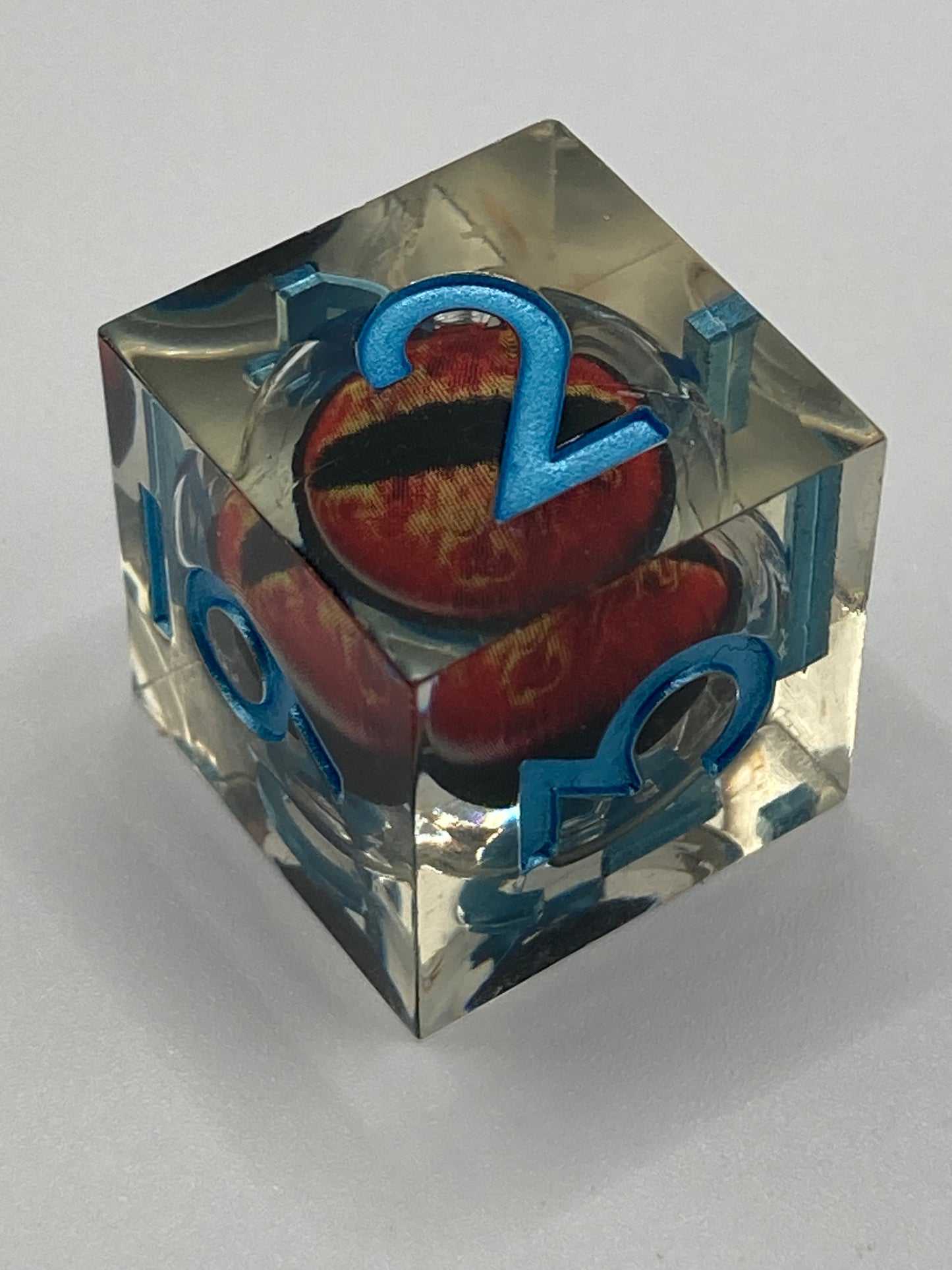 7pcs Clear Dragons Eye D&D Resin Liquid Core Dice Set