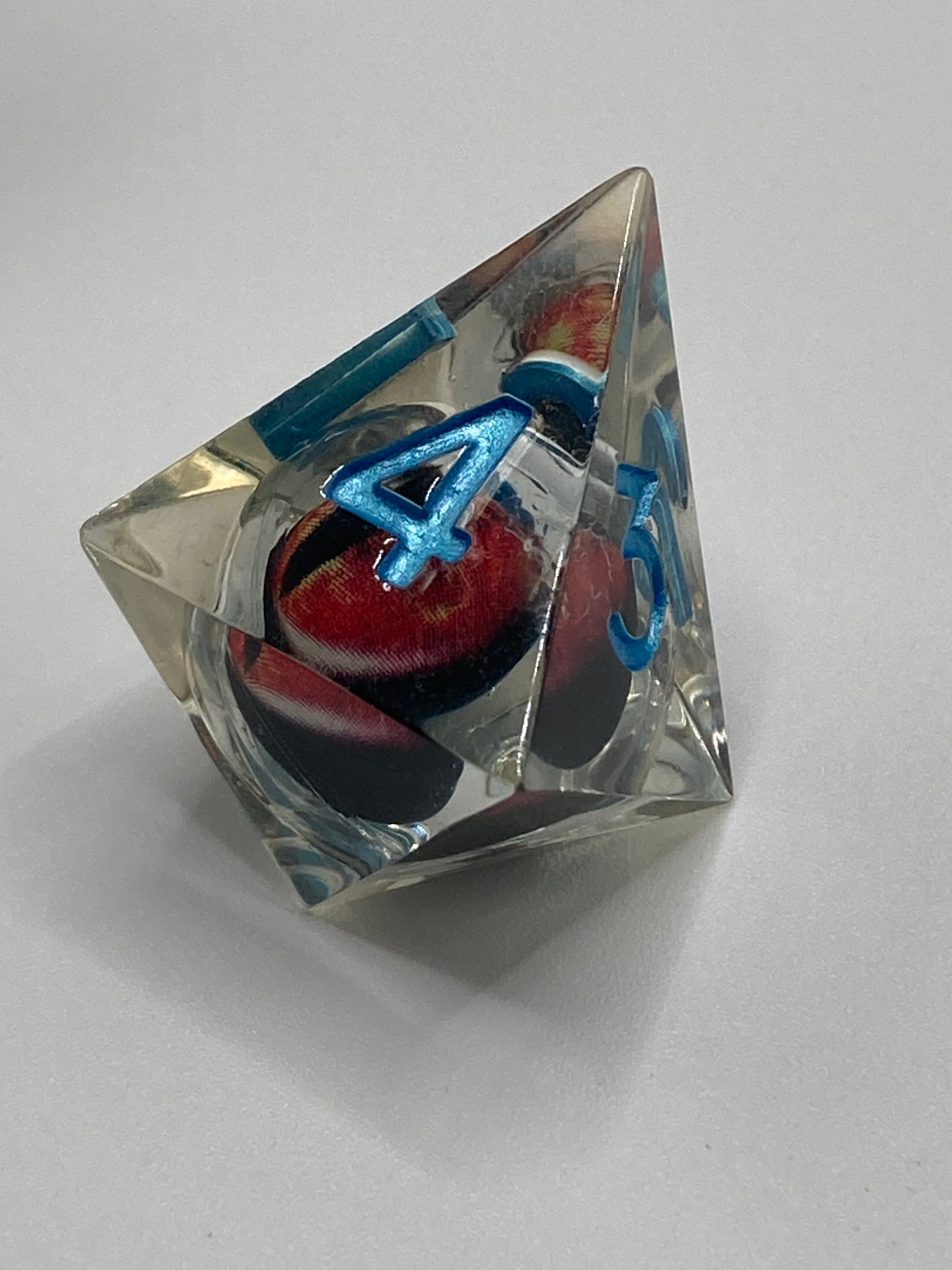 7pcs Clear Dragons Eye D&D Resin Liquid Core Dice Set