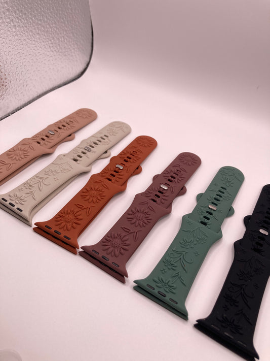 Apple Watch band - Embossed Floral Design - 38/40/41 - fits SE-9-8-7-6-5-4-3-2-1