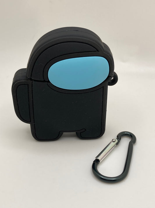 AirPod case cover - Among Us - black w/ lt blue visor - 1st/2nd gen