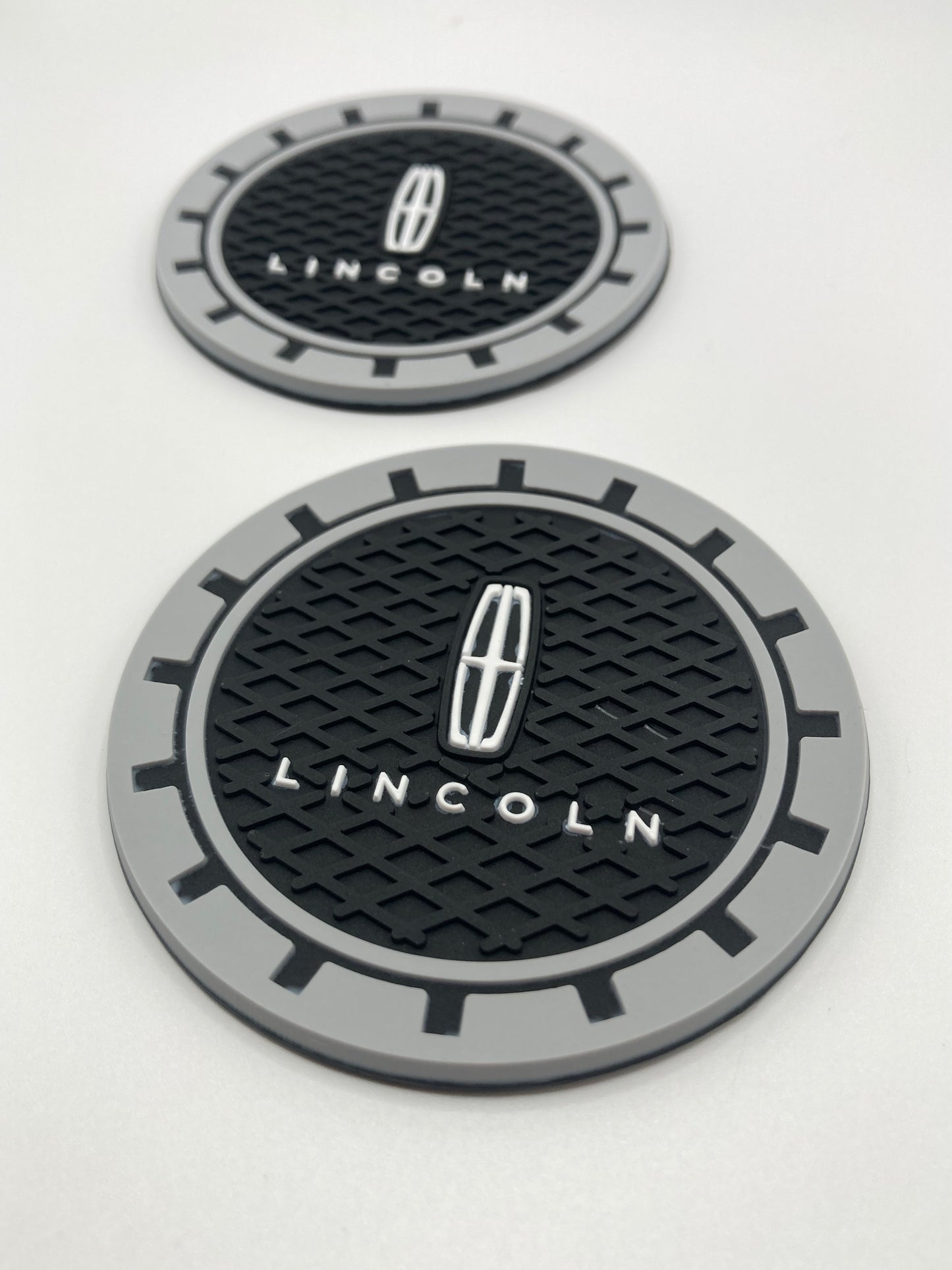 Lincoln - Cup Holder Coasters - 2pcs set - Grey Border