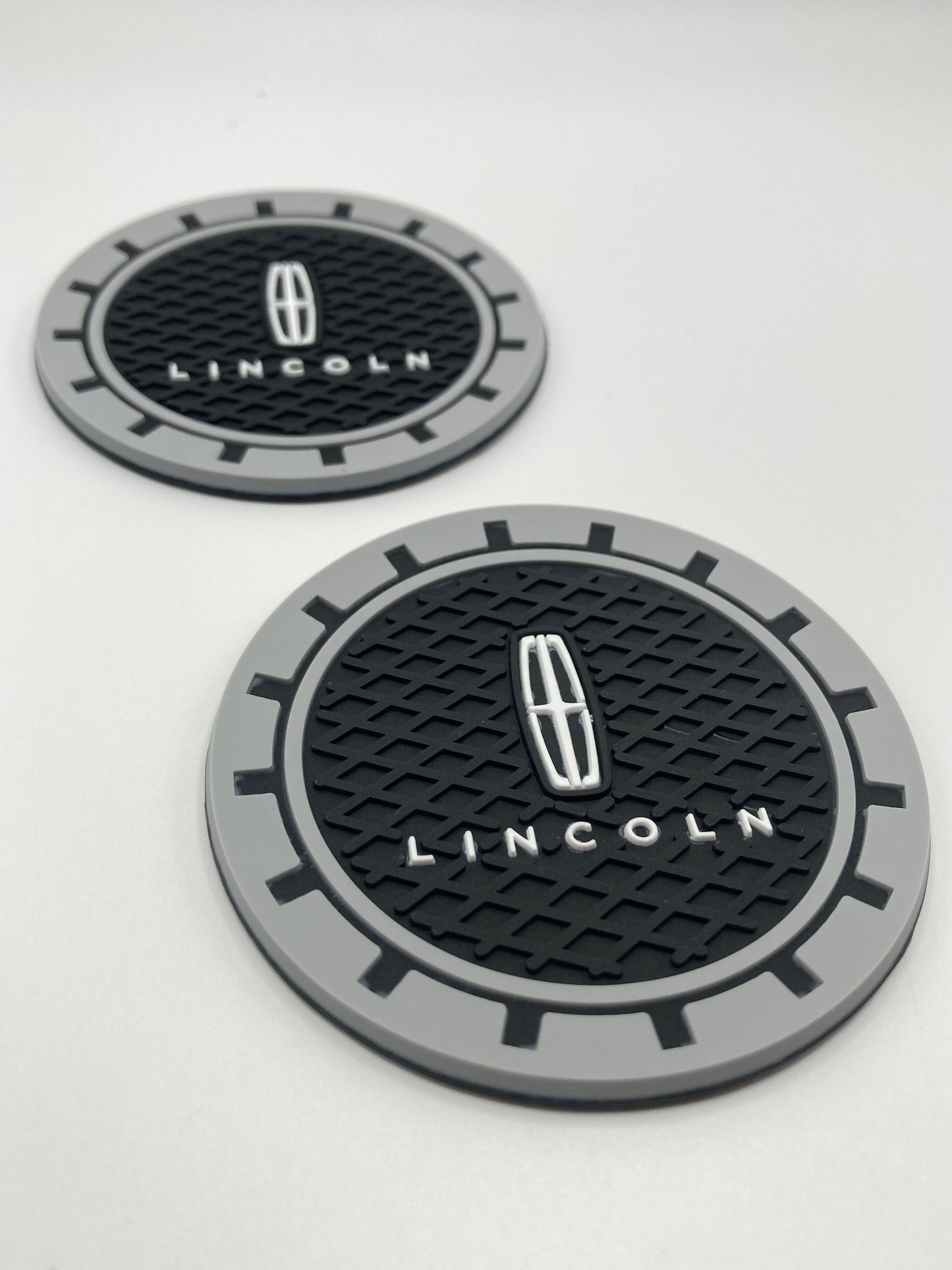 Lincoln - Cup Holder Coasters - 2pcs set - Grey Border