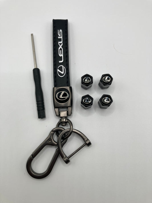 Lexus - 5pcs gift set - keychain and Valve Stem Caps
