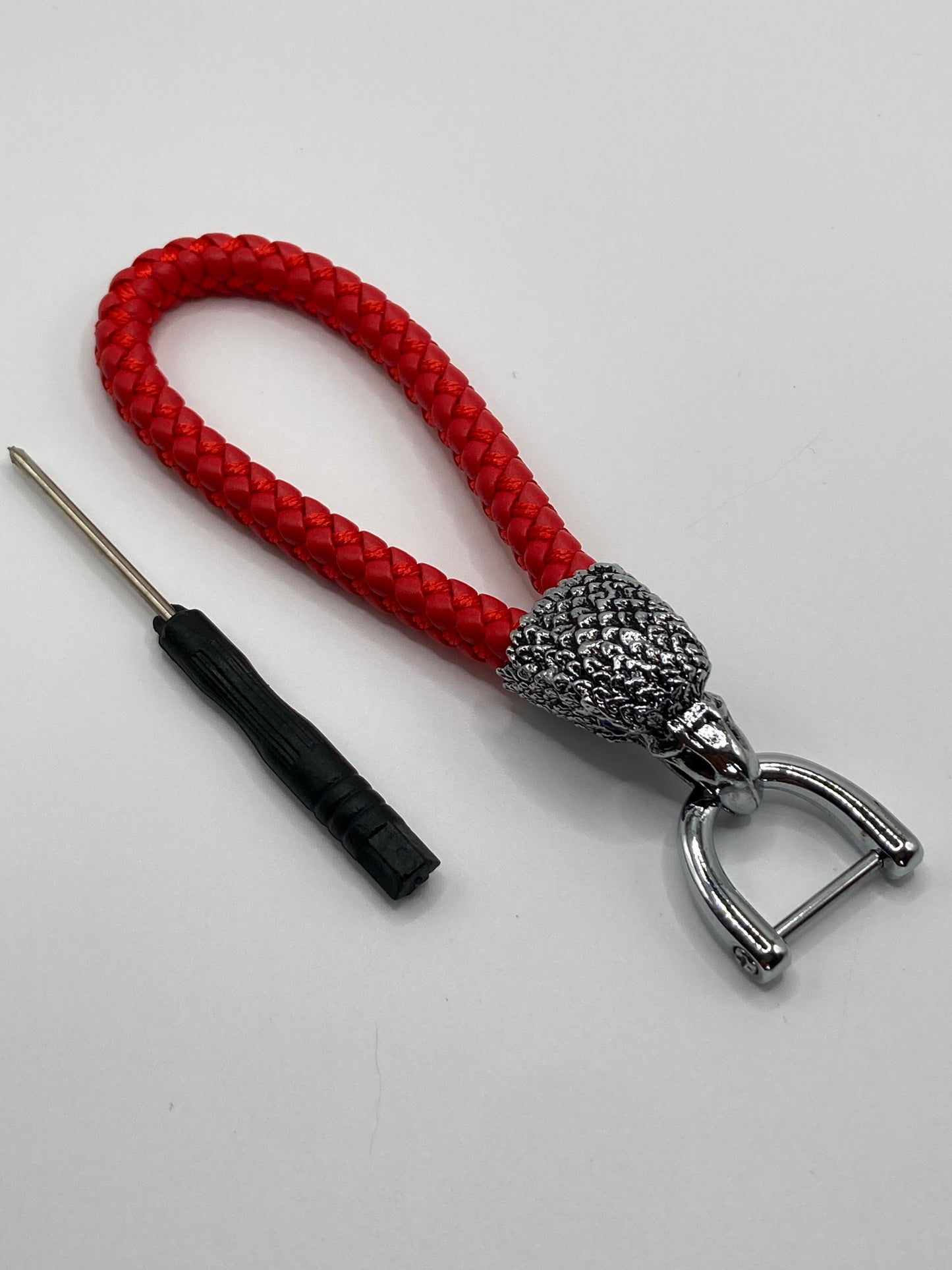 Eagle Head - Red Leather Rope Keychain
