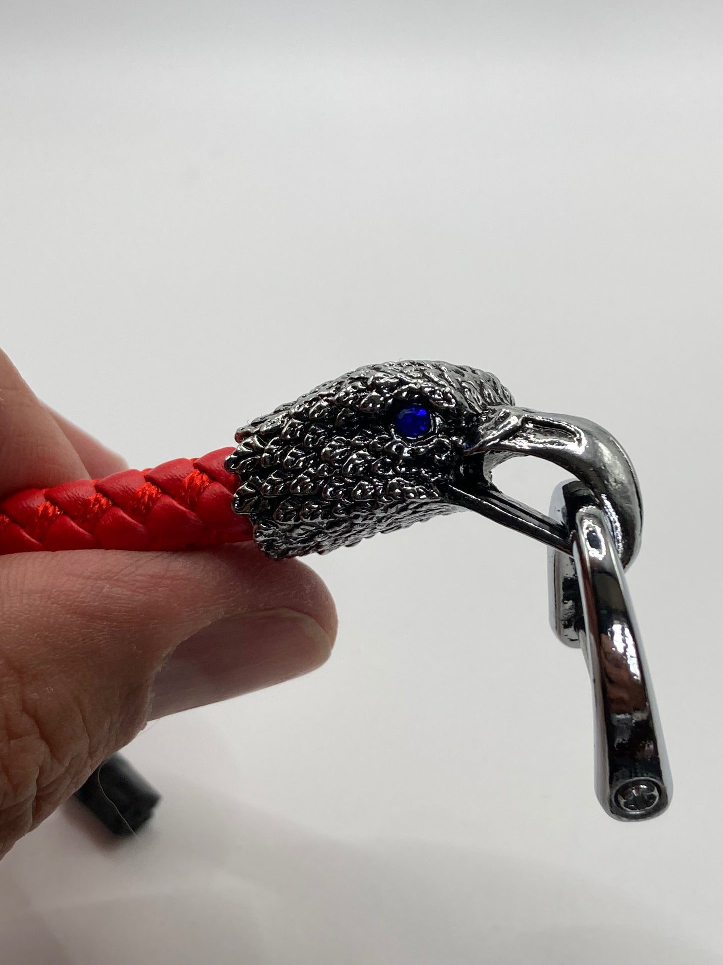 Eagle Head - Red Leather Rope Keychain