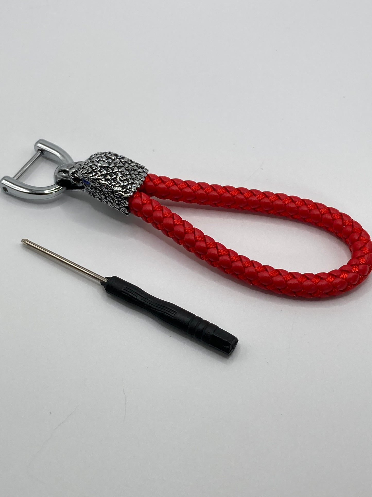 Eagle Head - Red Leather Rope Keychain