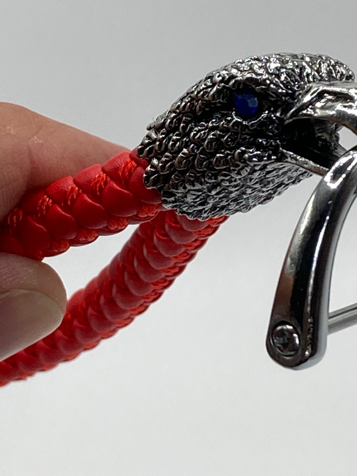 Eagle Head - Red Leather Rope Keychain