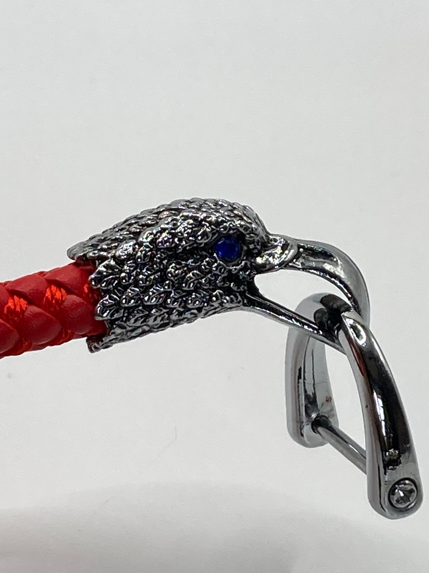 Eagle Head - Red Leather Rope Keychain
