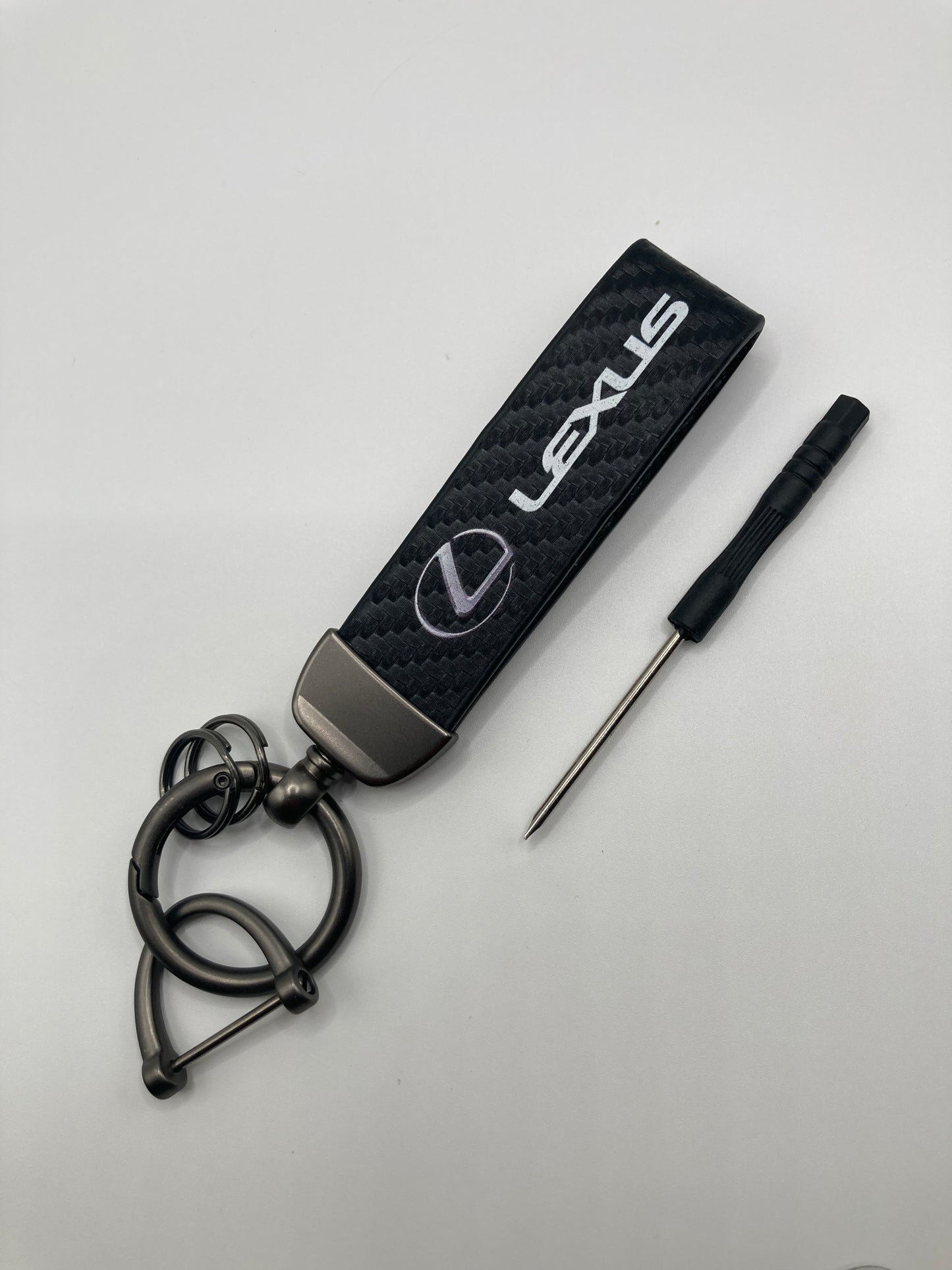 Lexus - Carbon Fiber Style Leather Keychain