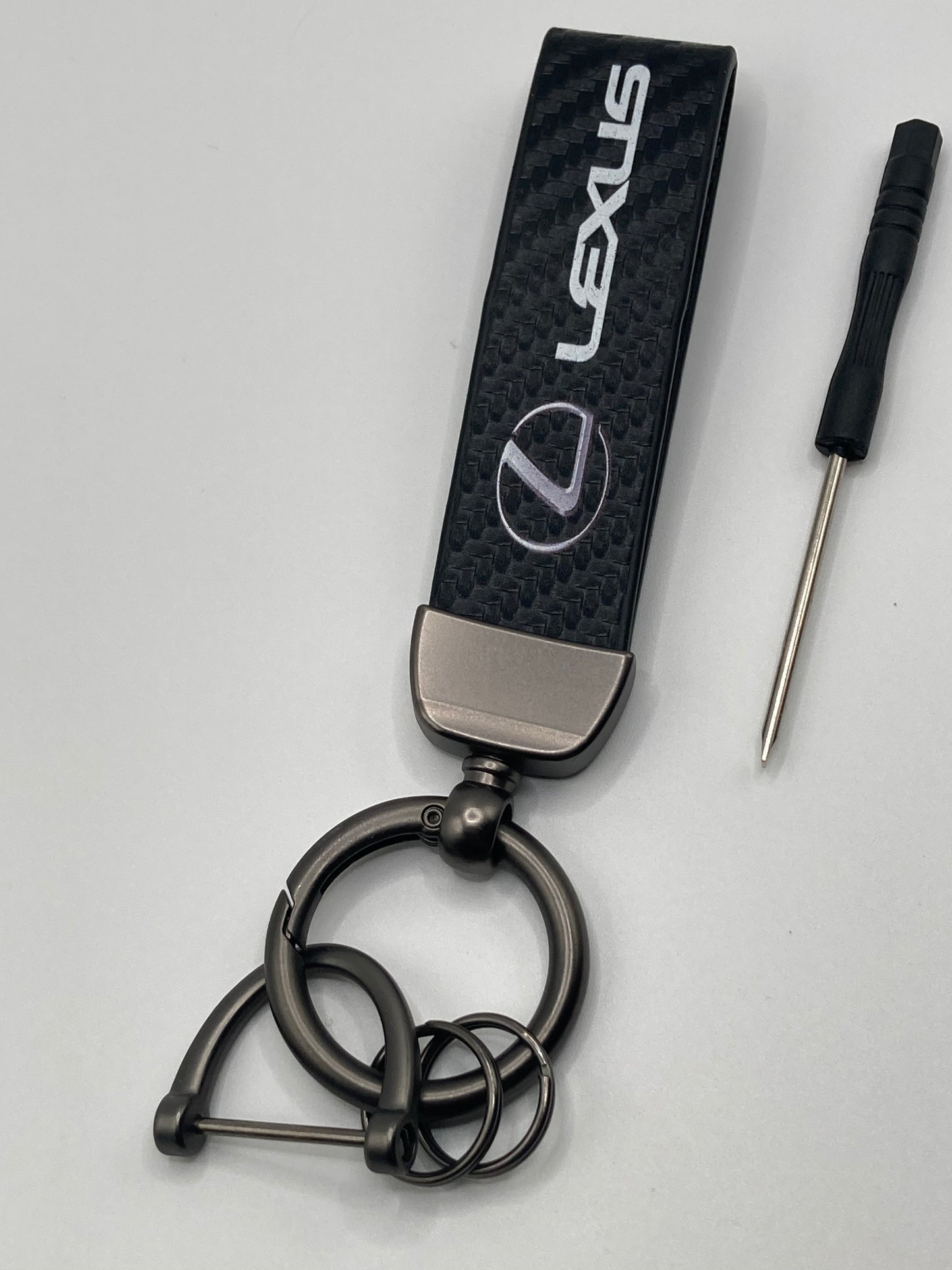 Lexus - Carbon Fiber Style Leather Keychain