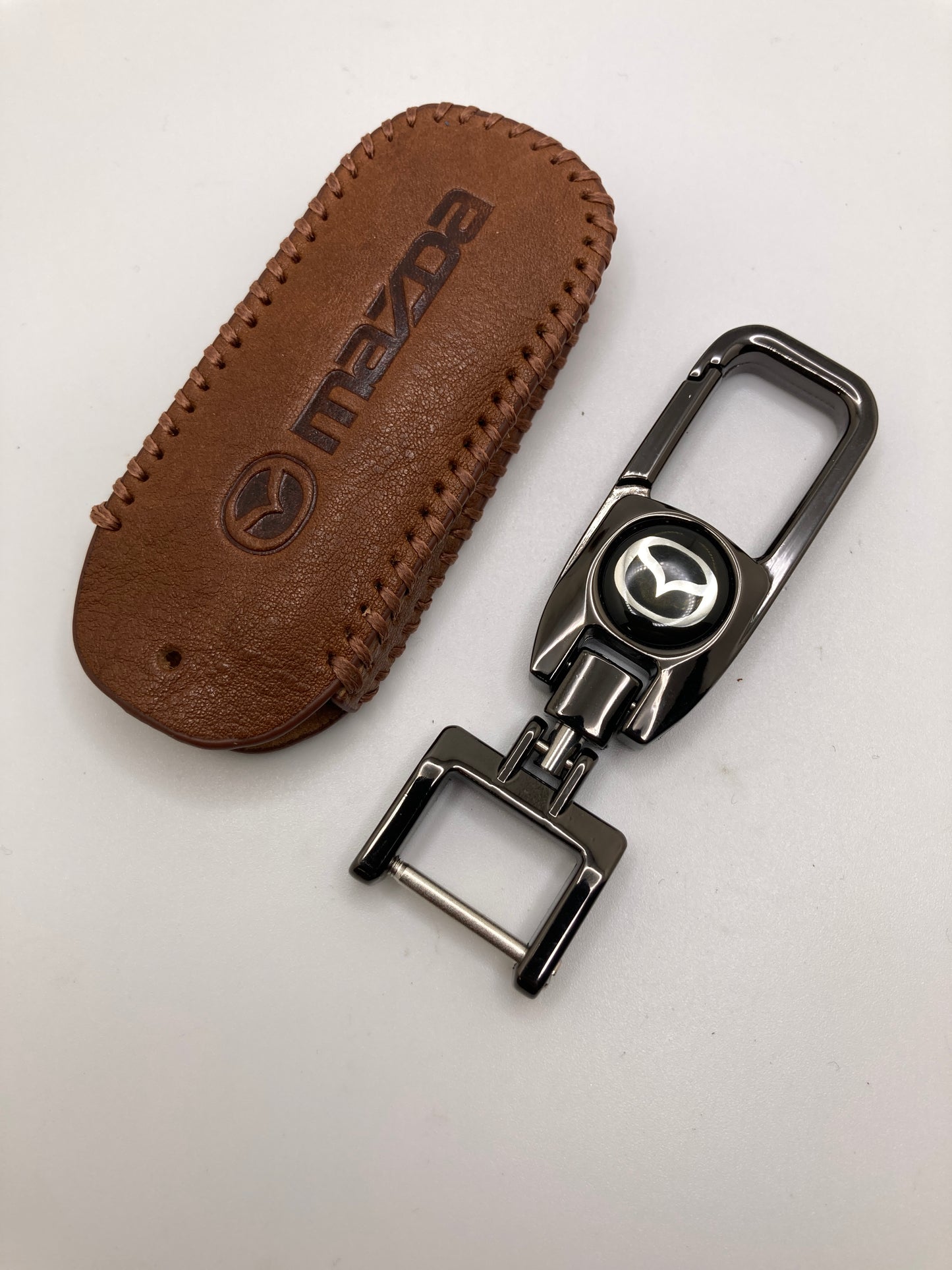 Mazda - Leather Keychain with Key Fob Case - Model A & B