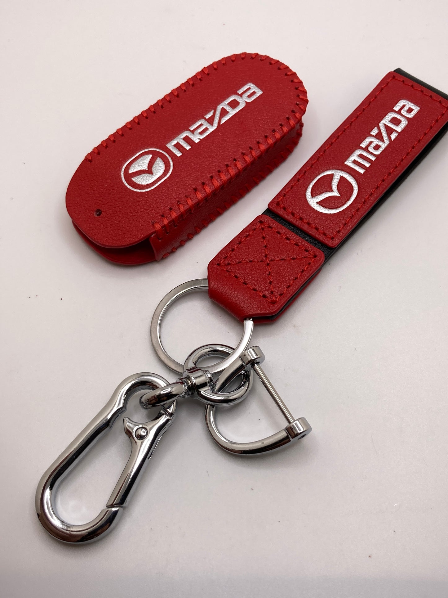 Mazda - Leather Keychain with Key Fob Case - Model A & B