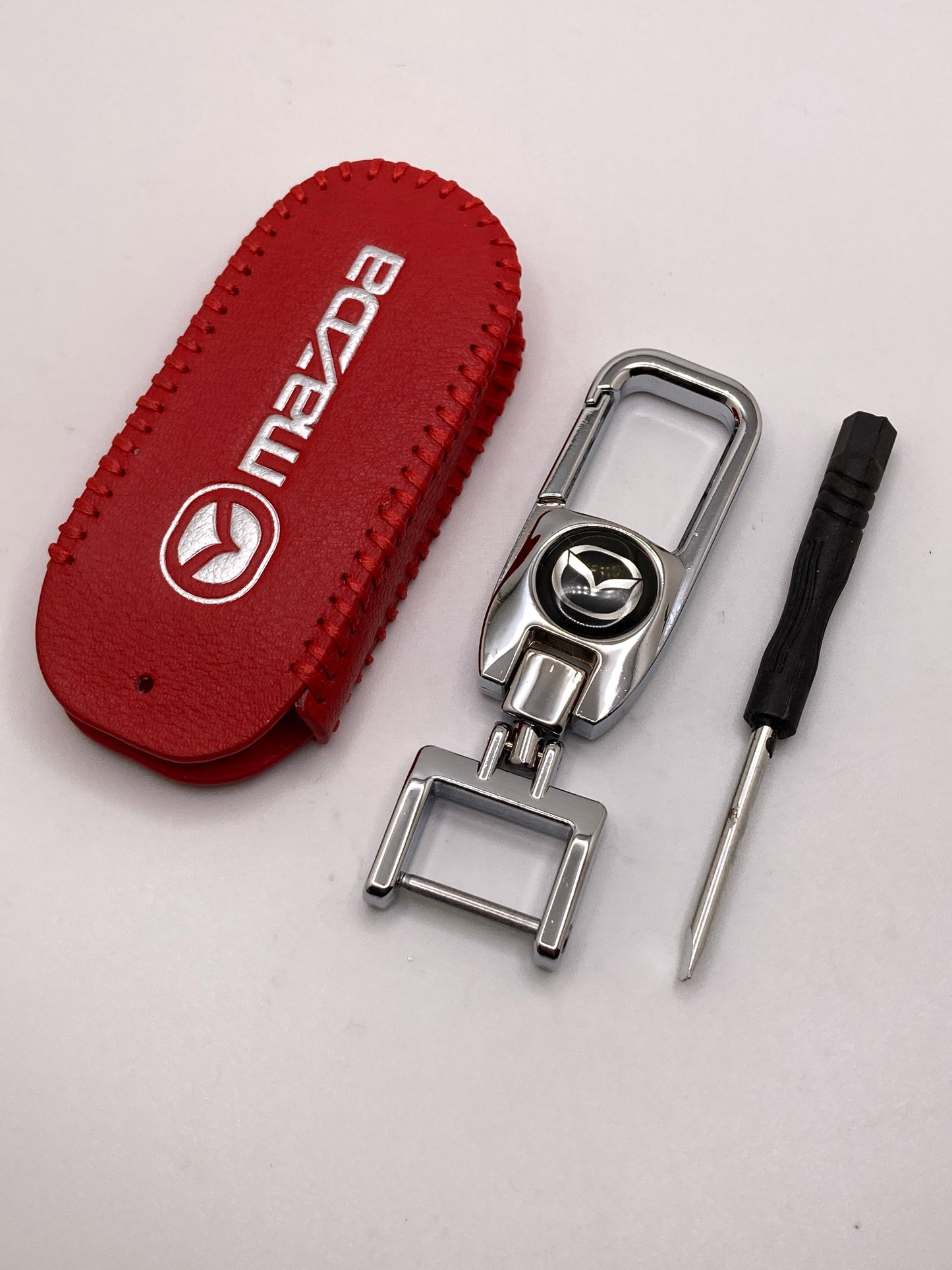 Mazda - Leather Keychain with Key Fob Case - Model A & B