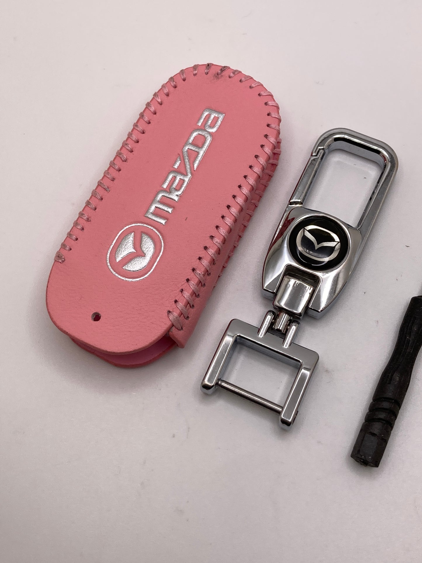 Mazda - Leather Keychain with Key Fob Case - Model A & B
