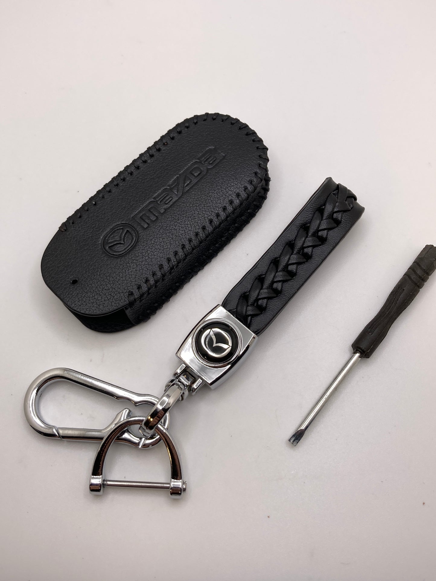 Mazda - Leather Keychain with Key Fob Case - Model A & B