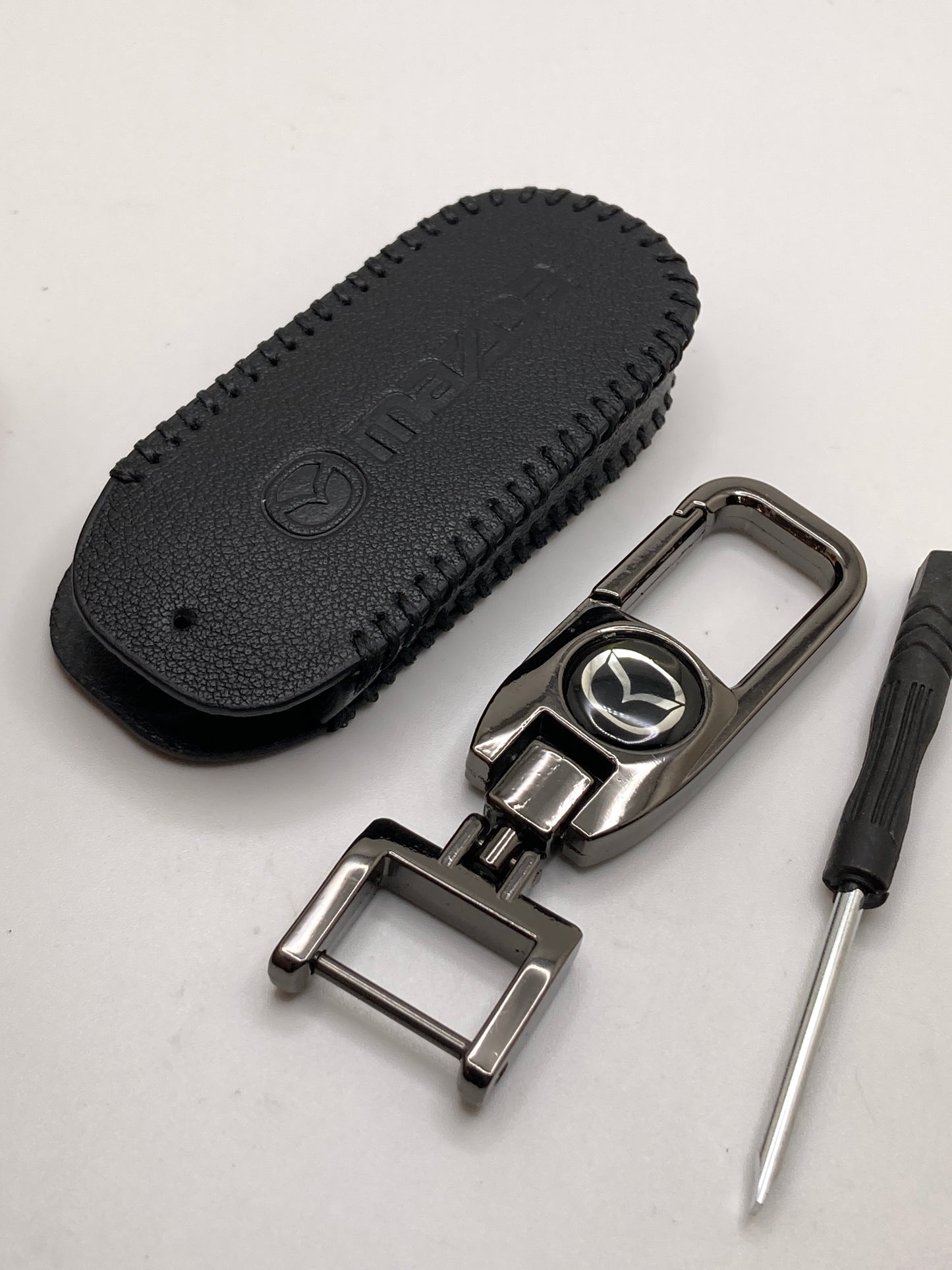 Mazda - Leather Keychain with Key Fob Case - Model A & B