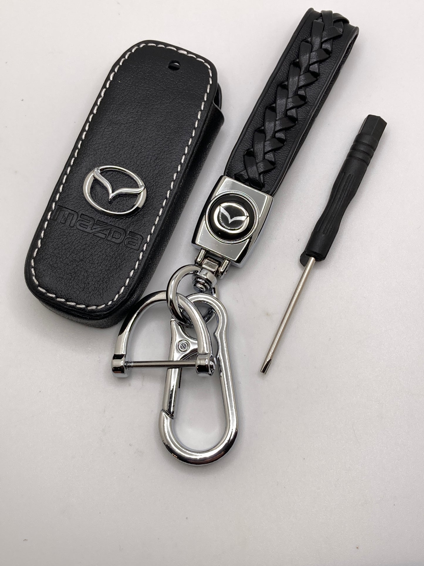 Mazda - Leather Keychain with Key Fob Case - Model A & B