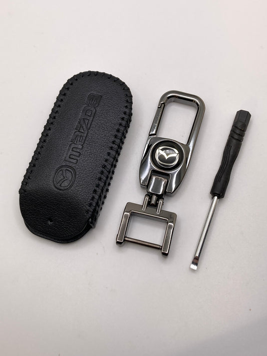 Mazda - Leather Keychain with Key Fob Case - Model A & B