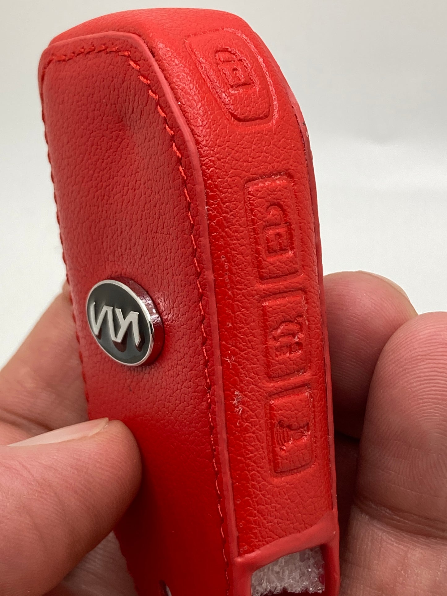 KIA - Sportage - Red Leather Keychain and keyfob case