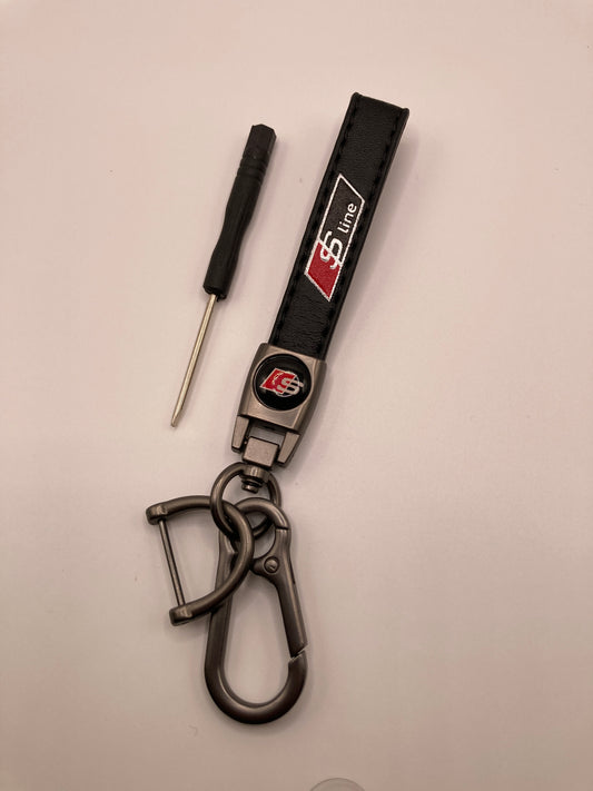 Audi - S-Line - Sport Series - Leather Keychain - Black